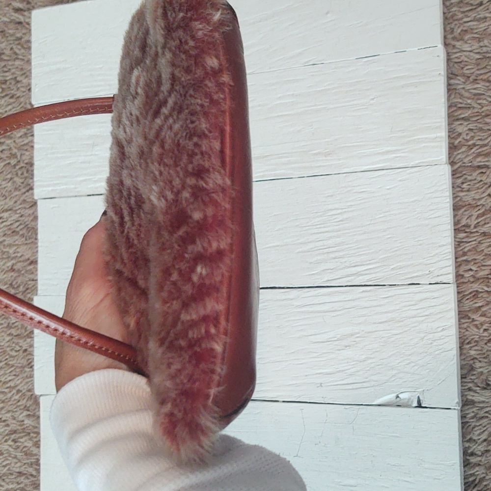 Patricia Nash Piedmont Laser Cut Sherpa and Leather Wristlet - Tan - Picture 7 of 10